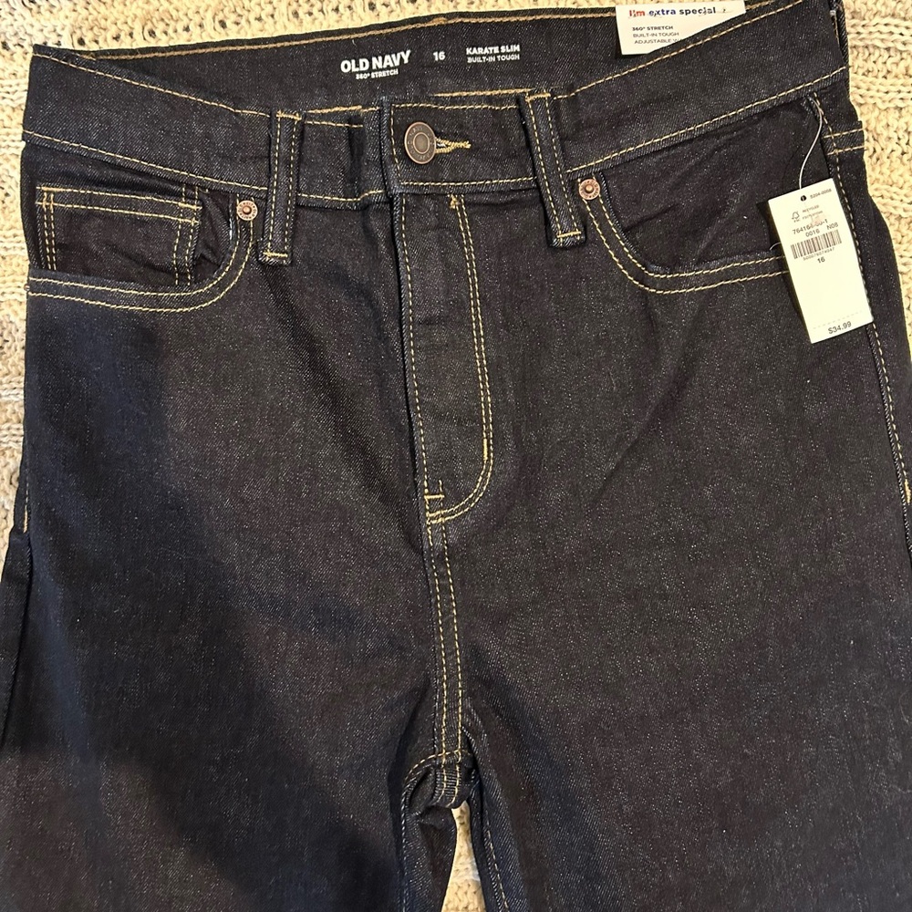 Old Navy Blue Karate Slim Adjustable Waist Jeans with Crisp Finish